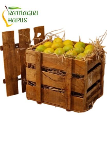 ratnagiri hapus mango in wooden box, devgad hapus peti (ripen mango)
